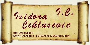 Isidora Ciklušević vizit kartica